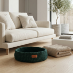 Handcrafted Cotton Pet Bed | Forest Green - Image 3